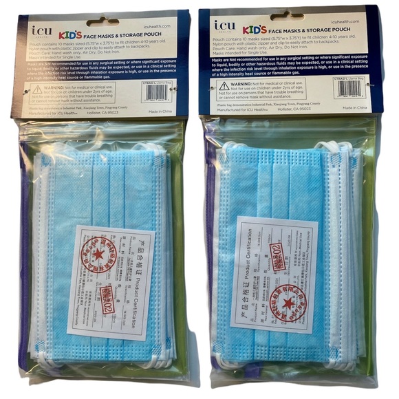 Kids Face Masks & Storage Pouch 2 Packs Children Face Masks with Storage Pouch - Picture 6 of 7